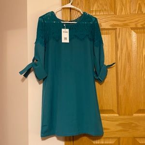 YOINS Sz S - Dark teal/green 3/4 sleeved dress